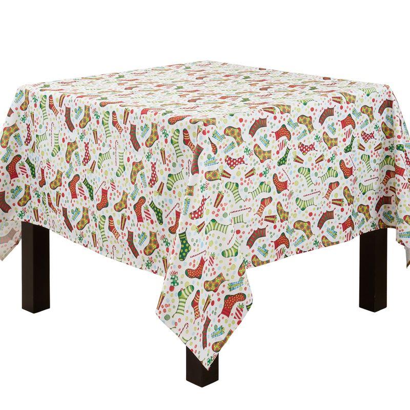 Saro Lifestyle Christmas Stockings Holiday Tablecloth