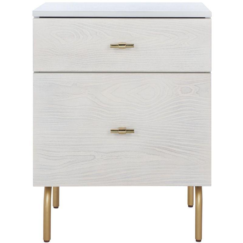 Genevieve 2 Drawer Nightstand - NST5002 - Grey/White Washed - Safavieh