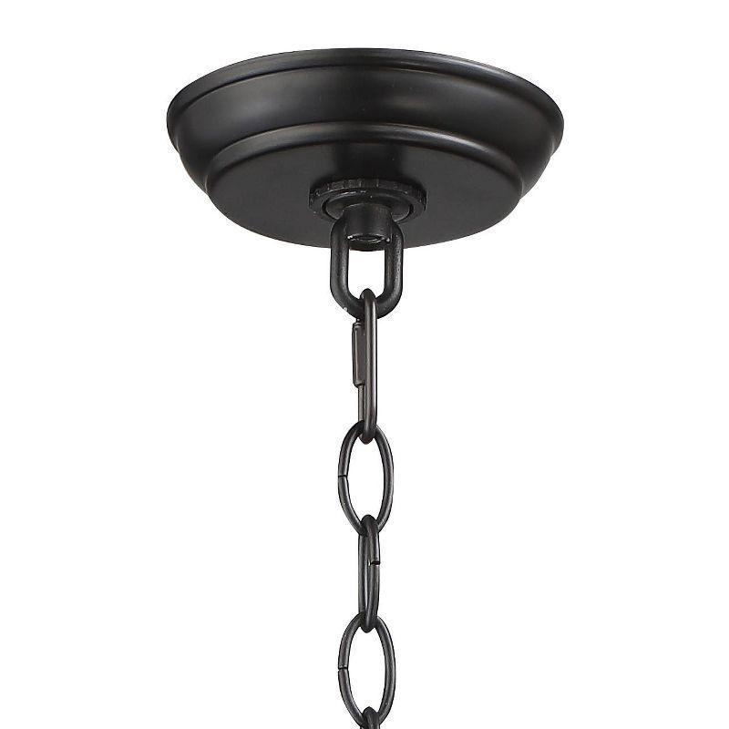 Rockford Rustic Farmhouse Black Iron Outdoor Hanging Light with Clear Beveled Glass