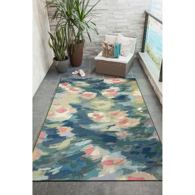 Liora Manne Marina Watercolor Pond Indoor/Outdoor Area Rug Multi 3'3" x 4'11"