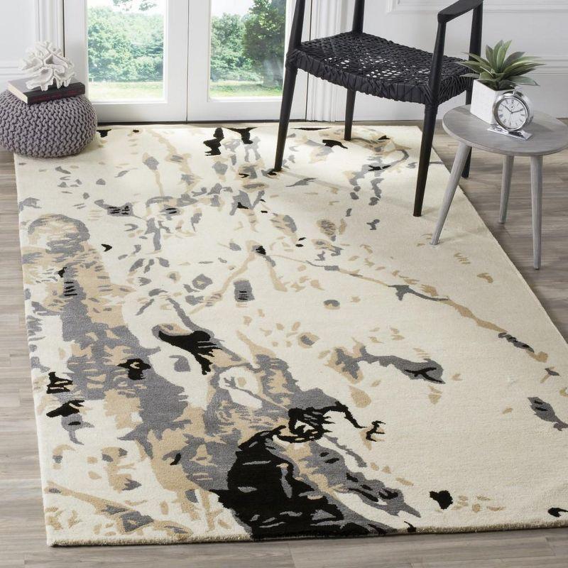 Bella BEL117 Hand Tufted Area Rug - Ivory/Grey - 5'x8' - Safavieh.