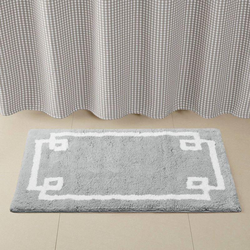 Evan 40" x 24" Gray Cotton Tufted Bath Rug