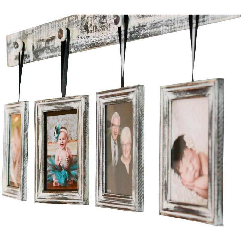 Classic White Washed Wood Wall Photo Frame Set of 3