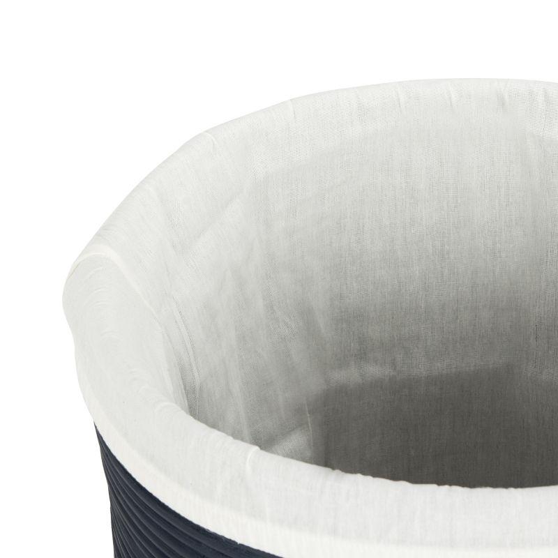 Wellington Laundry Basket - White/Navy - Safavieh