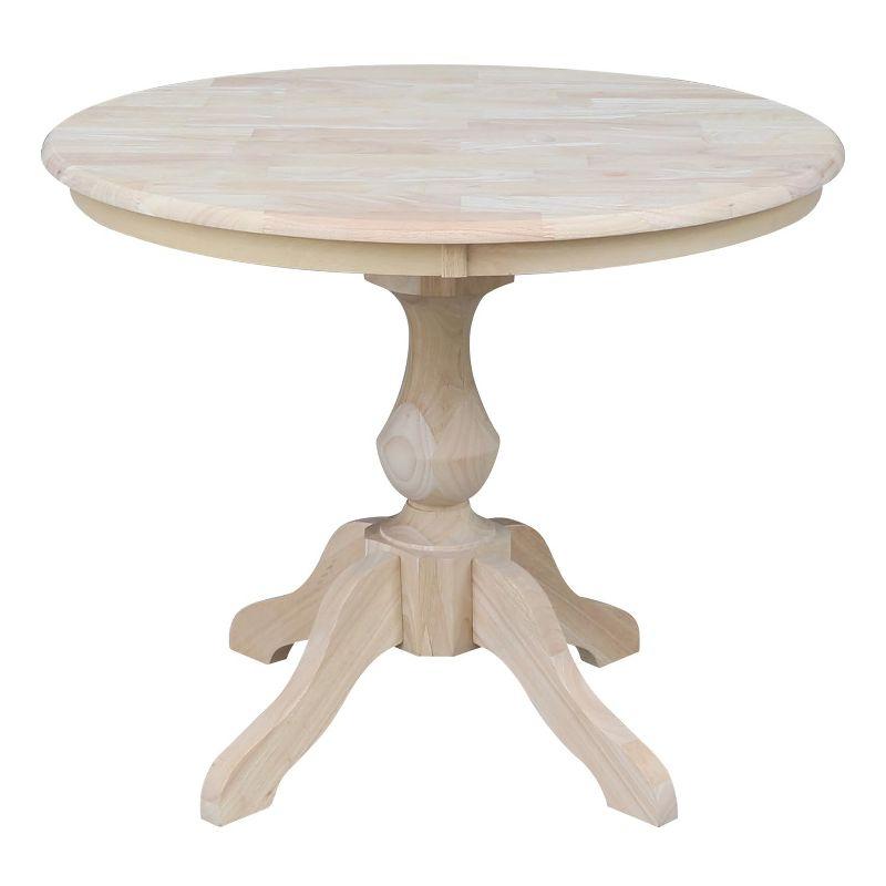 International Concepts 36" Round Top Pedestal Table-28.9" H, Unfinished