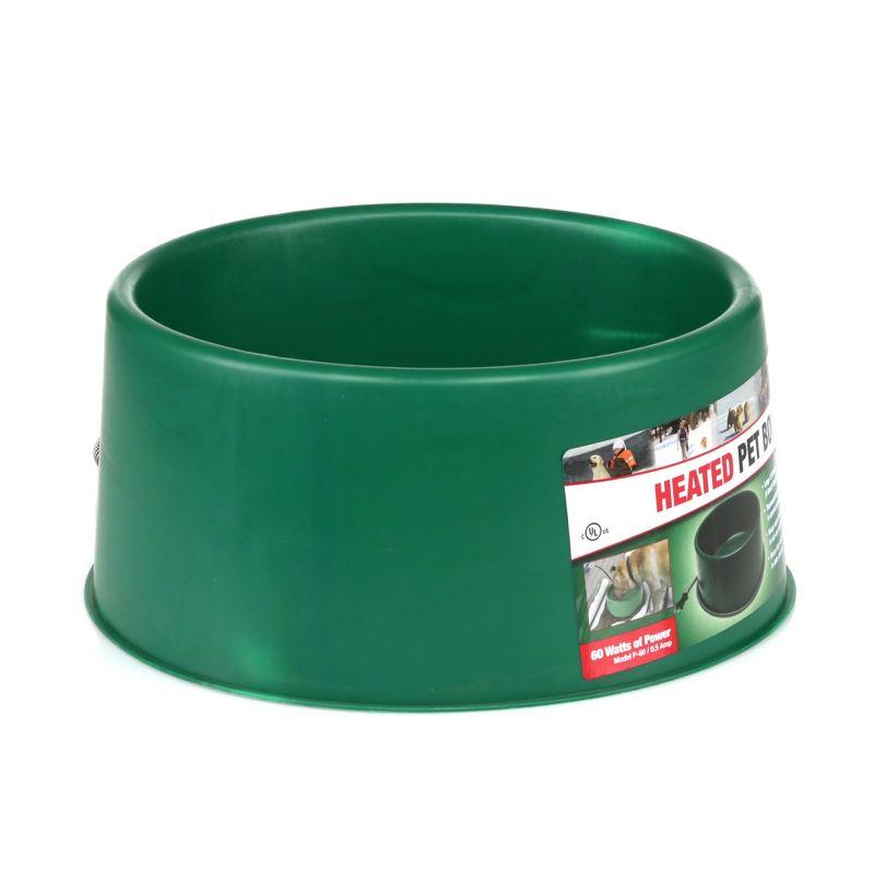 Farm Innovators P-60 1.5 Gallon Electric Heated Pet Water Bowl with Thermostatic Control and Anti Chew Cord Protector, 60 Watt, Green