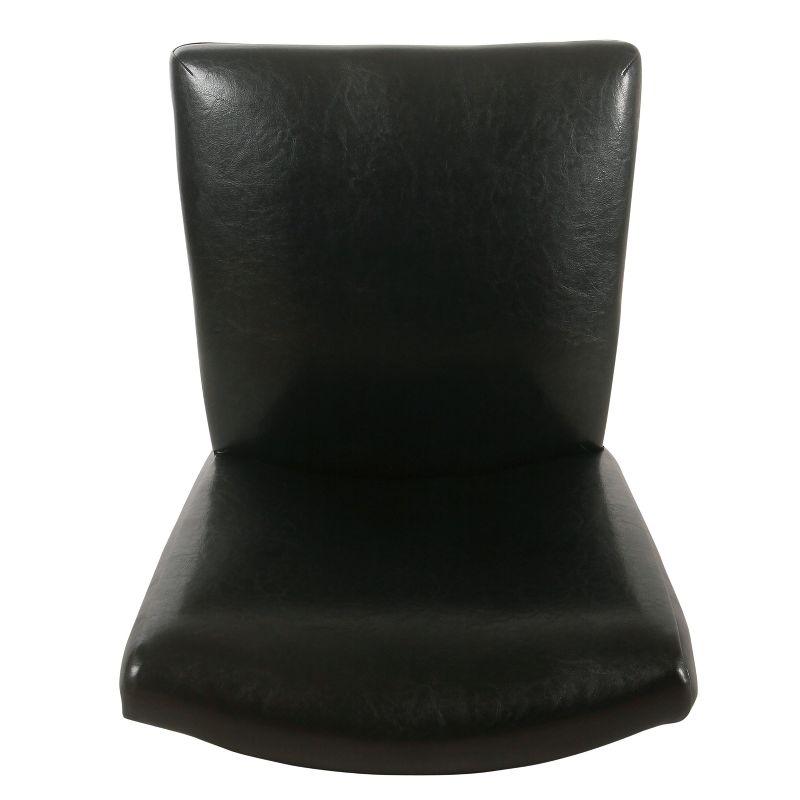 Black Faux Leather Upholstered Parsons Side Chair with Wood Legs