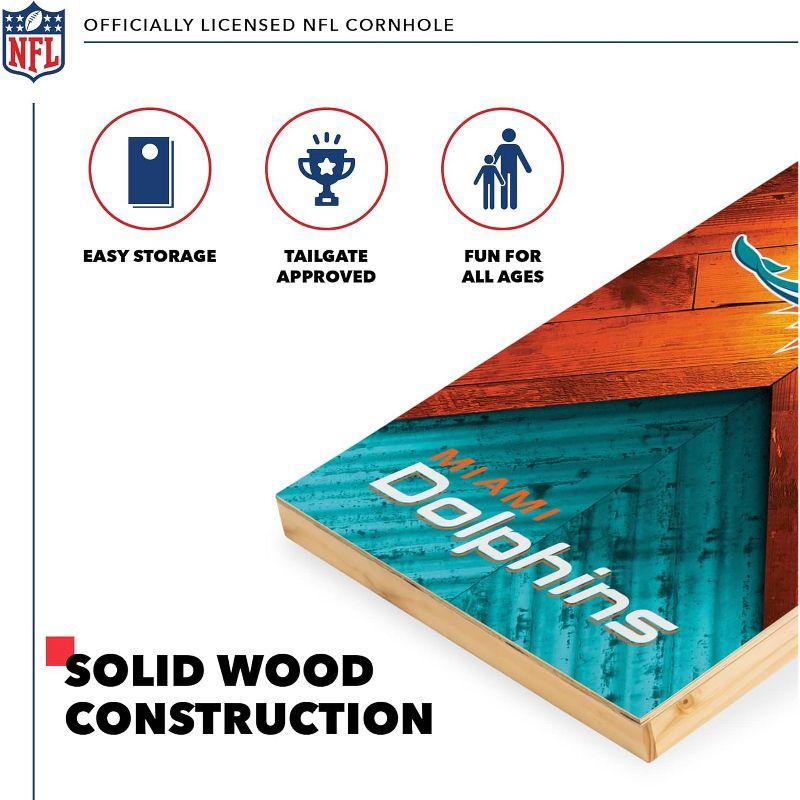 NFL Miami Dolphins 2'x4' Wood Cornhole Set