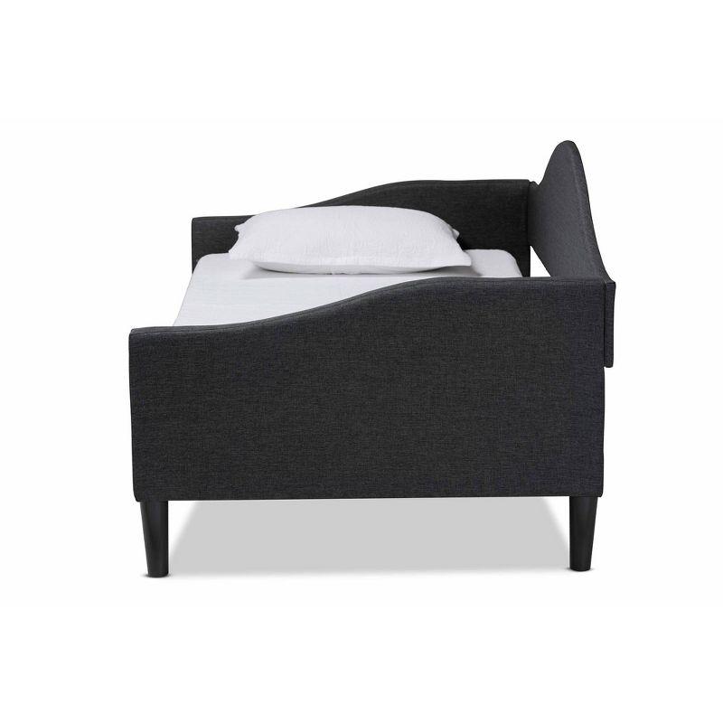 Full Milligan Upholstered Wood Daybed Charcoal/Dark Brown - Baxton Studio: Elegant Bedroom Furniture, No Trundle