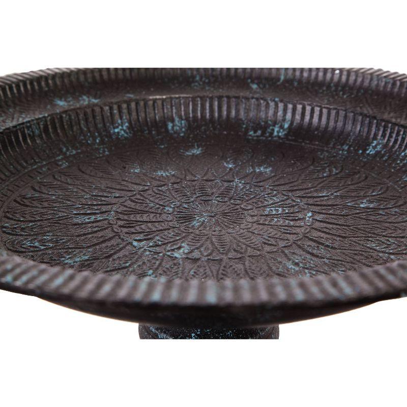 Evergreen Hummingbird Bird Baths for Outdoors Heavy Duty | Metal Bird Bath Bowl with Stand | Ground Standing Bird Bath and Feeder for Garden Yard Deck