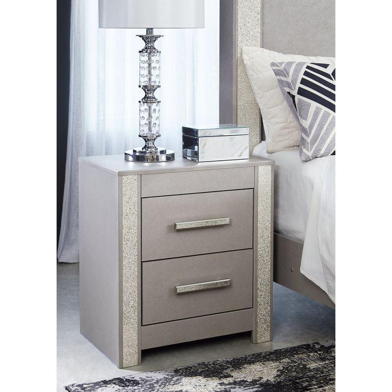 Signature Design by Ashley Contemporary Surancha 2 Drawer Nightstand, Gray