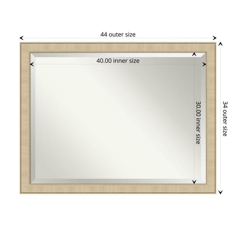 Classic Honey Silver Rectangular Full-Length Wall Mirror 34" x 44"