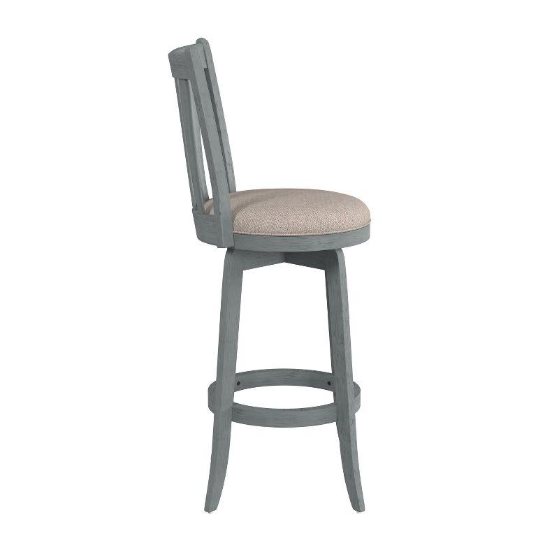 30" Savana Swivel Barstool Blue Wirebrush/Cream: Upholstered, Wood Frame - Hillsdale Furniture