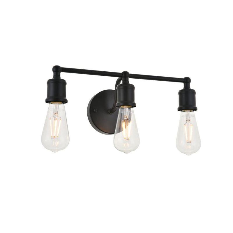 Elegant Lighting Serif 3 light black Wall Sconce