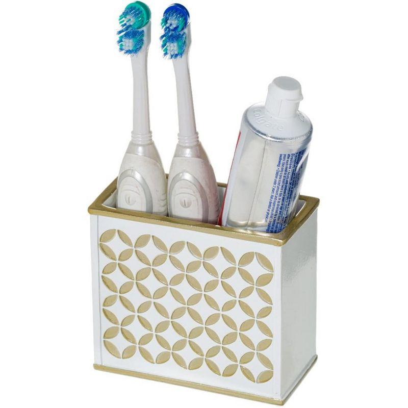 Creative Scents Diamond Lattice White Bathroom Accessories Set