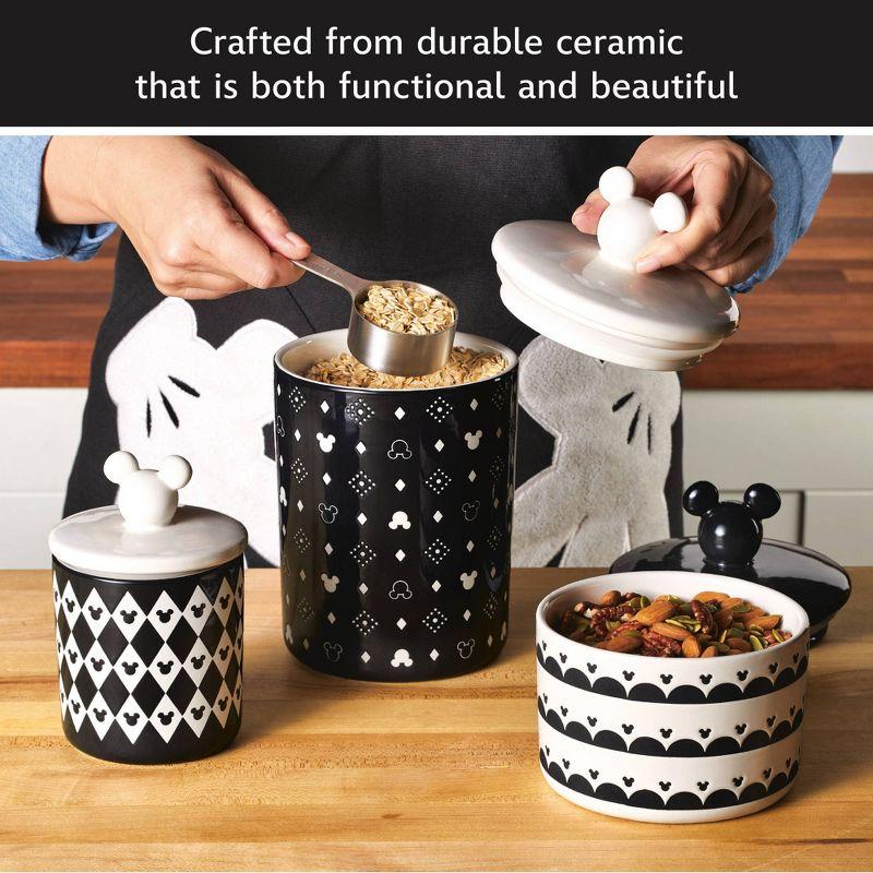 Black Geometric Ceramic Canister with Lid, 7 Cup