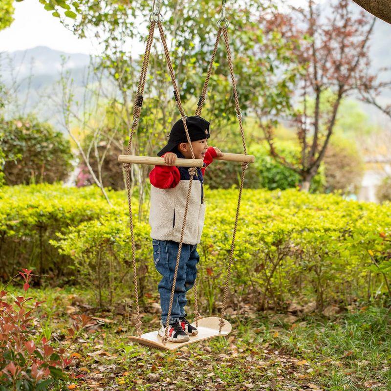 Natural Maple Wood Adjustable Outdoor Skateboard Swing