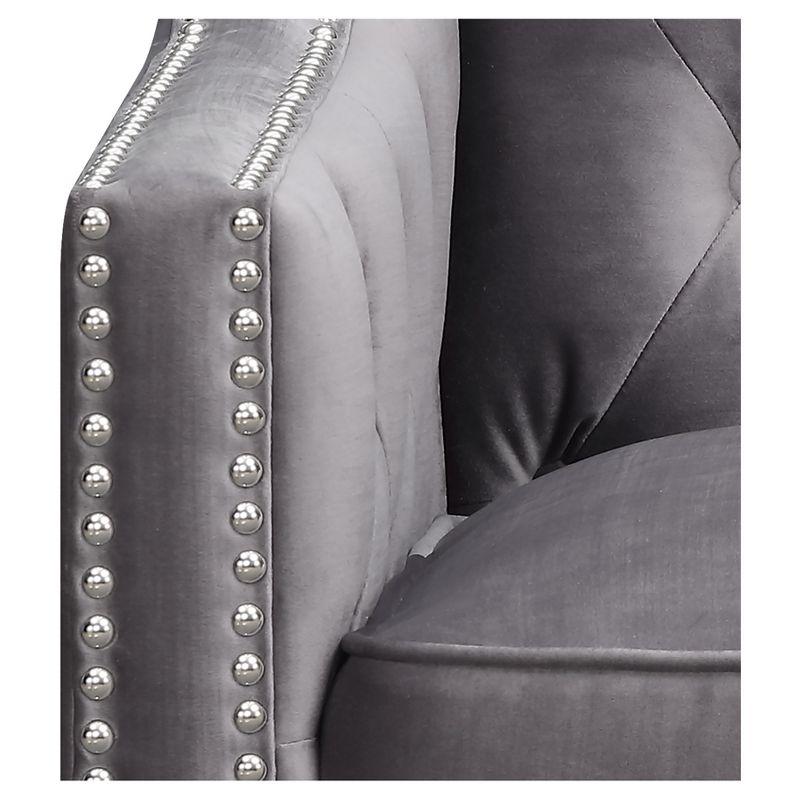 Teagan 30'' Gun Metal Gray Velvet Transitional Accent Chair