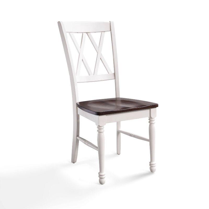 White High Cross Back Wood Dining Side Chair Set