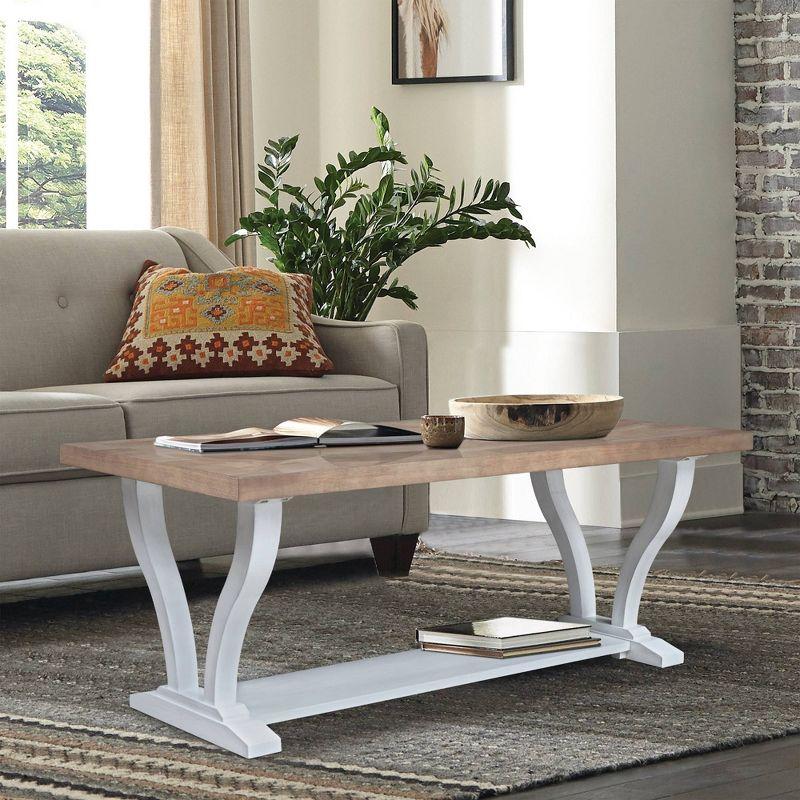 LaCasa Chalk and Sesame Solid Wood Coffee Table