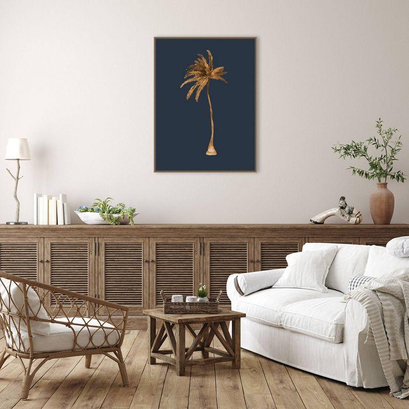 Golden Palm Beaded Bronze Framed Canvas Wall Art, 32" x 42"