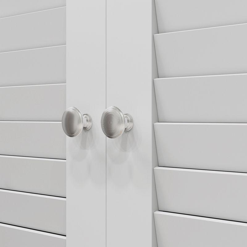 HOMCOM 67" Bathroom Cabinet with Glass/Louvred Doors, Tall Bathroom Storage Cabinet with Adjustable Shelf, White