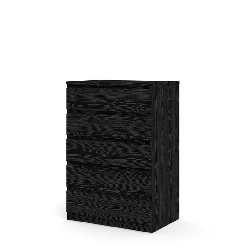 Wood Scottsdale 5 Drawer Chest in Black Woodgrain-Tvilum