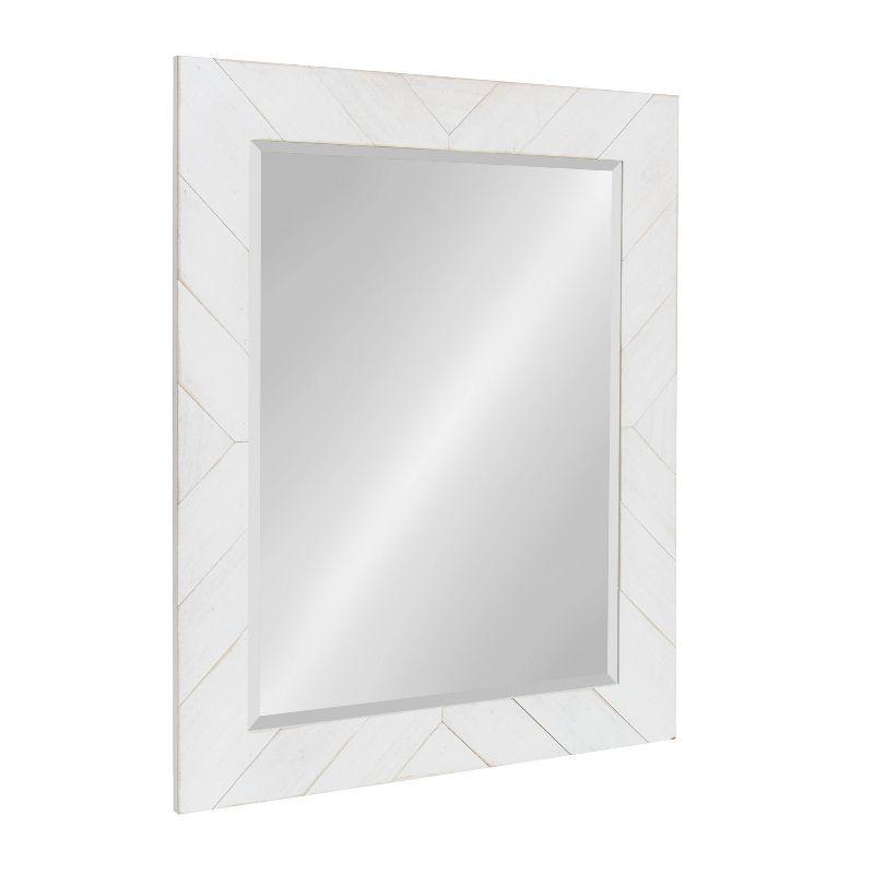 24" x 30" Rost Pieced Wood Framed Wall Mirror White - DesignOvation: Modern Rectangle, No Assembly Required