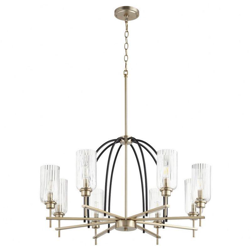Quorum Lighting Espy 8 - Light Chandelier in  Noir/Aged Brass