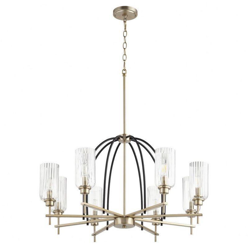 Espy Noir/Aged Brass 8-Light Chandelier with Clear Glass Shades