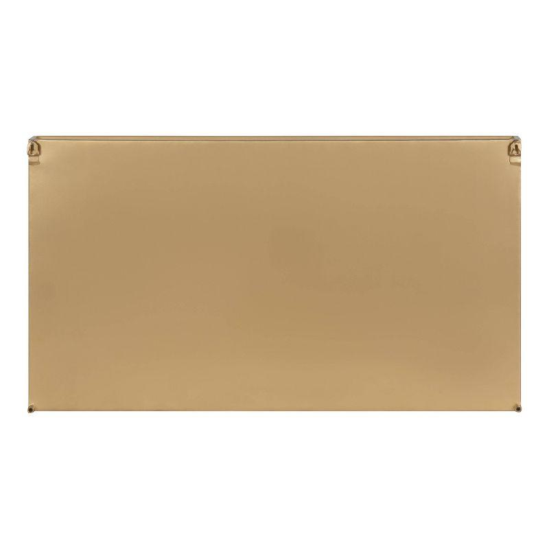 28"x16" Lintz Metal Framed Decorative Wall Mirror with Shelf Gold: Modern Rectangle, No Assembly - Kate & Laurel All Things Decor