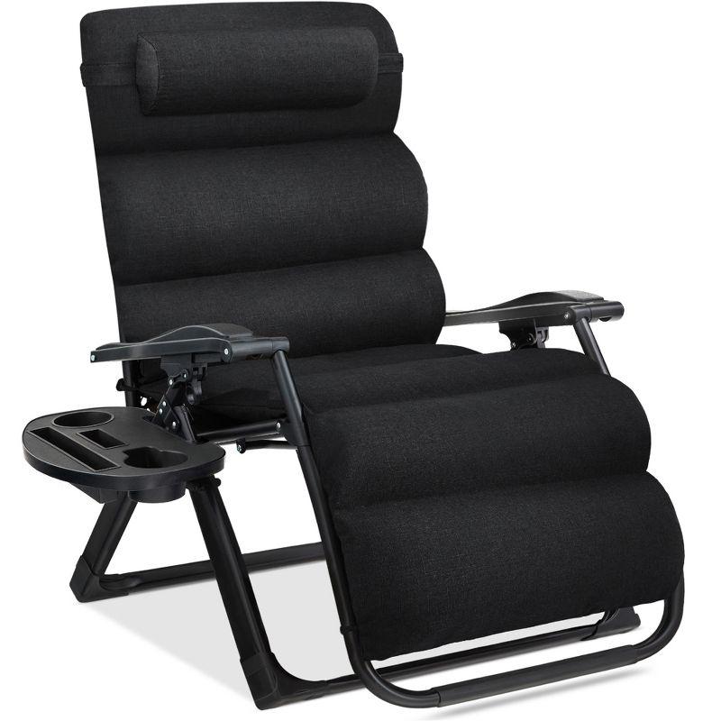 Oversized Zero Gravity Chair, Folding Outdoor Recliner W/ Removable Cushion