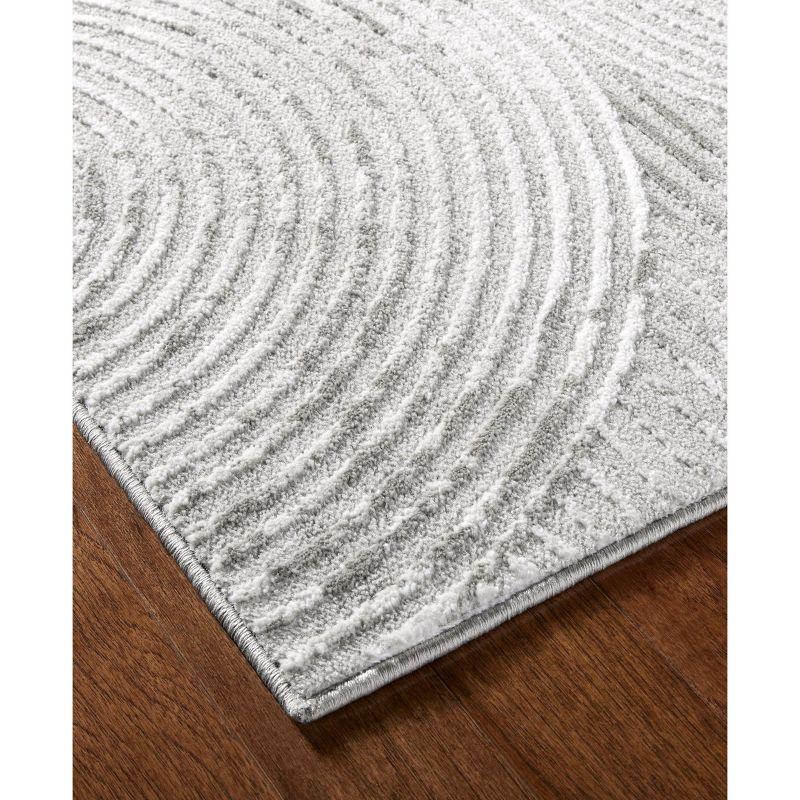 TOWN & COUNTRY LUXE Maya Soft Arches Neutral Indoor Area Rug with High-Low Texture, Gray