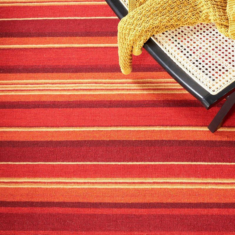 Striped Kilim STK601 Hand Loomed Indoor Accent Rug - Red - 3'x5' - Safavieh