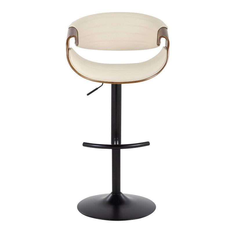 Swivel Upholstered Adjustable Height Counter Stool with Metal Frame