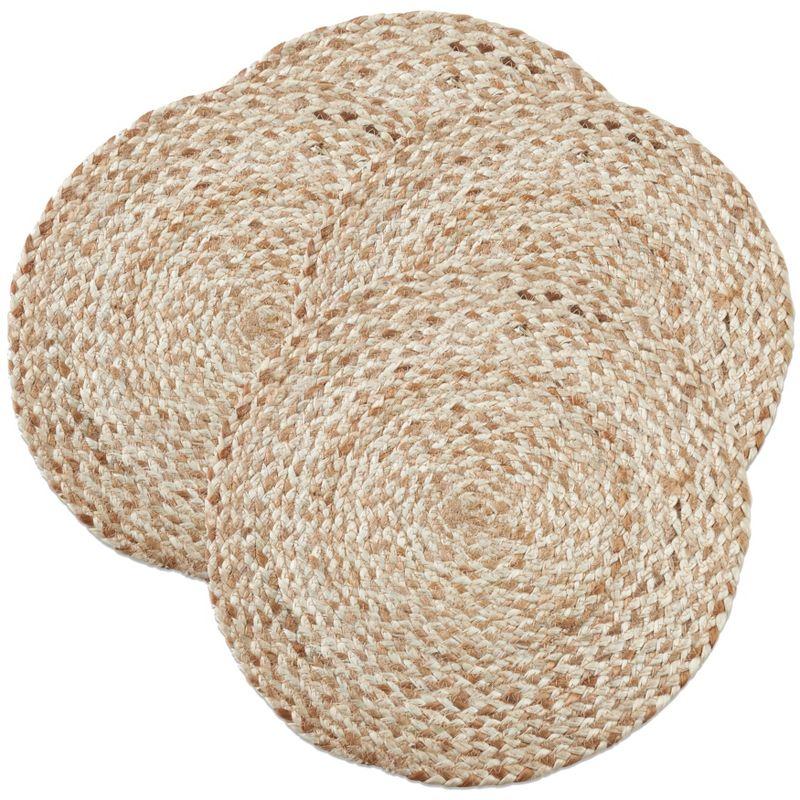 Natural Woven Jute Round Placemats Set of 4