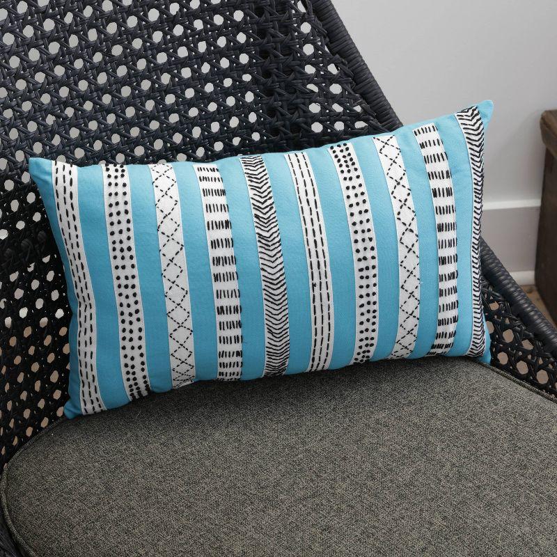 Embroidered Cotton Reversible Throw Pillow