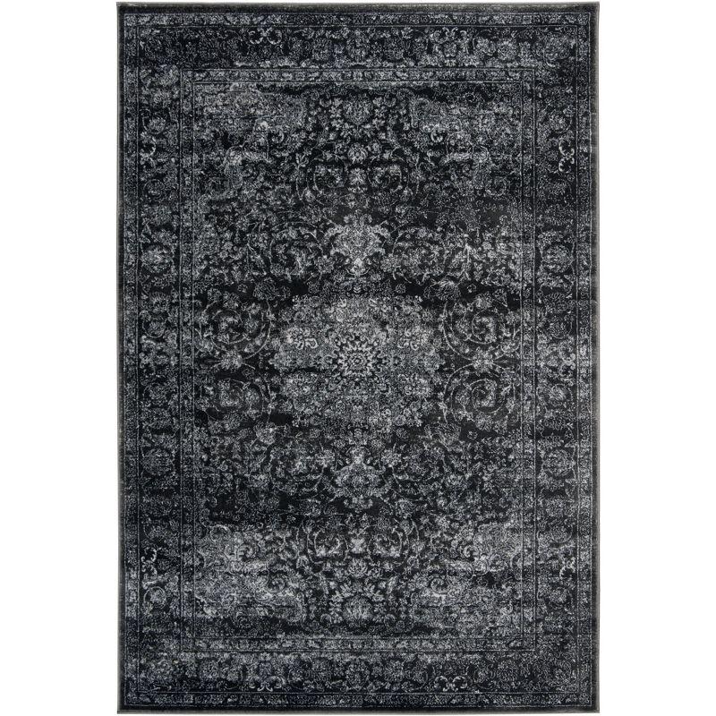 Carnegie CNG631 Power Loomed Area Rug - Dark Grey/Cream - 4'x6' - Safavieh.