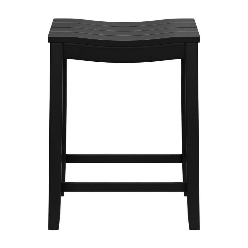 24" Fiddler Wood Backless Counter Height Barstool Black - Hillsdale Furniture: Saddle Seat, Flared Legs