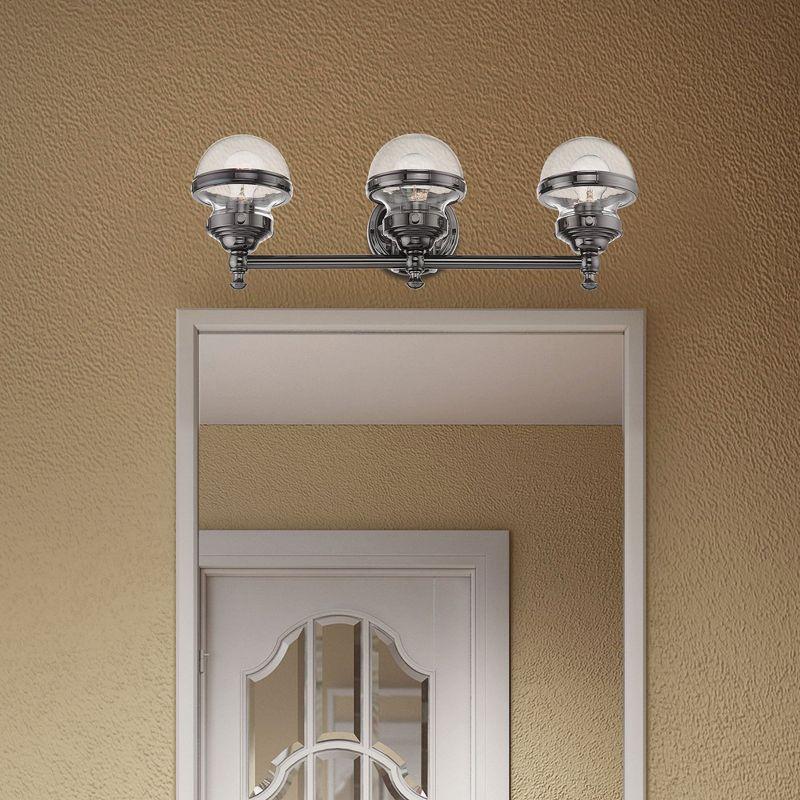 Livex Lighting Oldwick 3 - Light Vanity in  Polished Black Chrome