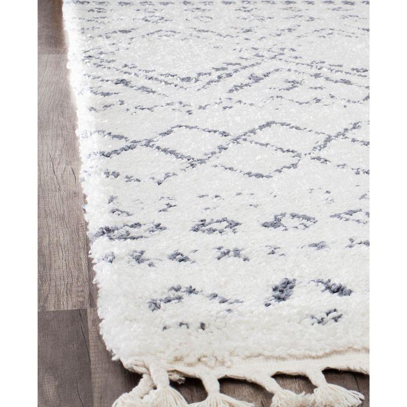 Silla Mason Shag Tribal Shadow Gray Area Rug