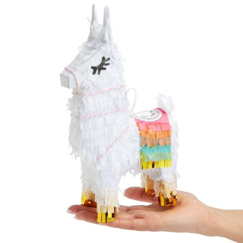 Juvale 3 Pack of Mini Llama Pinatas for Birthday Celebration, Fiesta Decorations, Animal-Themed Party Supplies, 4.9 x 2.1 x 10.2 In