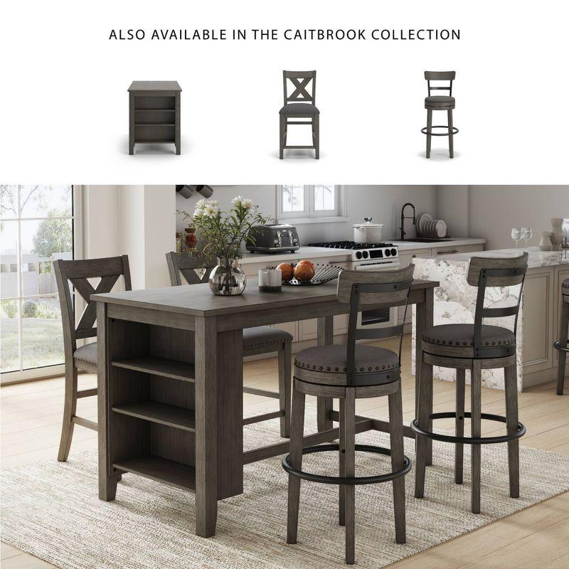 Caitbrook Barstool Gray - Signature Design by Ashley: Antiqued Finish, Swivel, Nailhead Trim