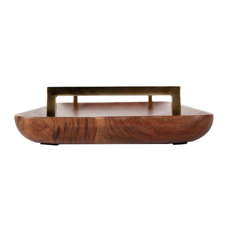 Kate and Laurel Cantwell Tray, 18x8, Walnut Brown