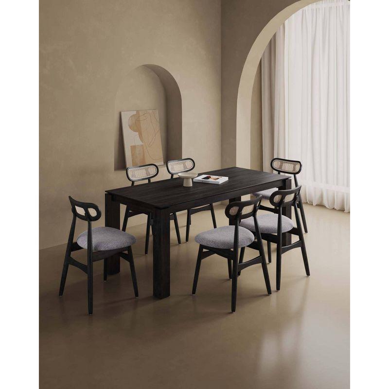 Gray and Black 7-Piece Wood Dining Set with Oval Back Chairs