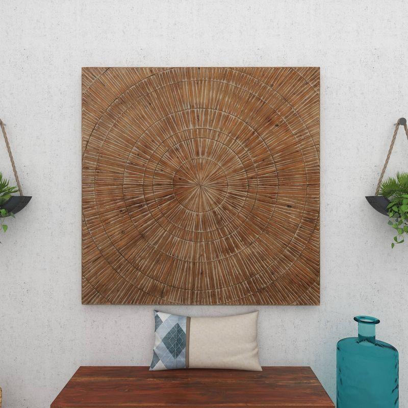 Wood Starburst Handmade Radial Wall Decor Brown - Olivia & May: Coastal Style, Abstract Art