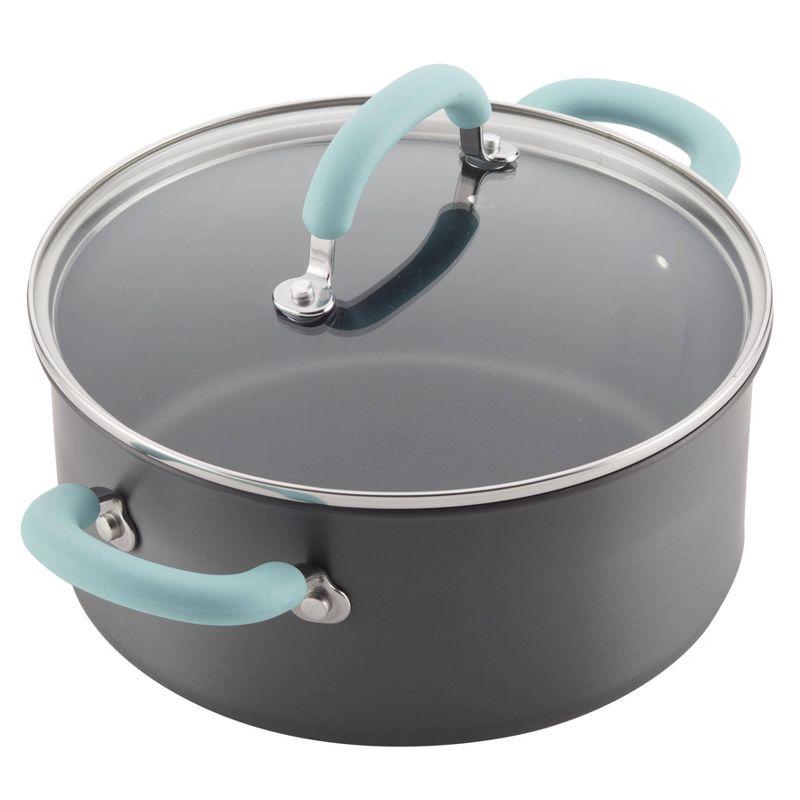 Gray and Light Blue 10-Piece Nonstick Aluminum Cookware Set