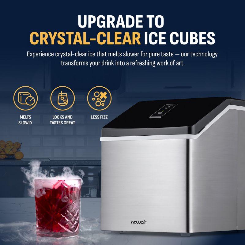 Newair Countertop Clear Ice Maker, 40 lbs. of Ice a Day with Easy to Clean BPA-Free Parts, Perfect for Cocktails, Scotch, Soda and More