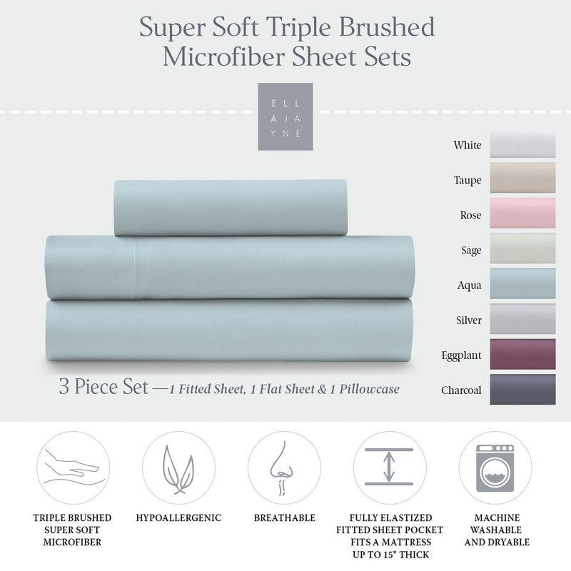 Aqua Twin Super Soft Triple Brushed Microfiber Sheet Set