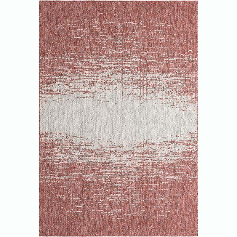 Unique Loom 5' 1 x 8' 0 Rectangle Indoor/Outdoor Modern Rust Red Area Rug